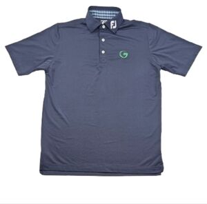 FootJoy Athletic Fit Mens Medium Navy Polo with Green G Golf Club Emblem